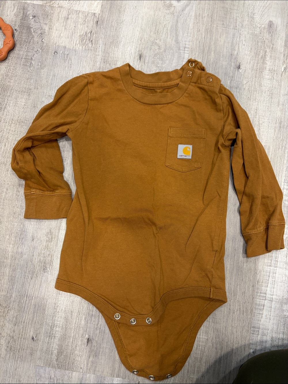 Carhartt Toddler Long-Sleeve One-Piece in Rust Brown